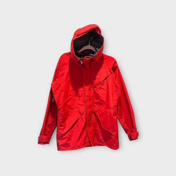 Marmot Classic Outdoor Hiking Gorpcore Red Hooded Gore Tex Rain Jacket Small - Picture 5 of 13